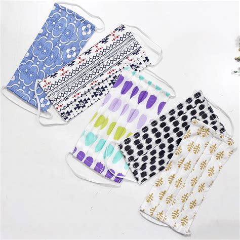 Aurave Cotton Pleated Face Mask Set of 5 | Buy Online – AURAVE