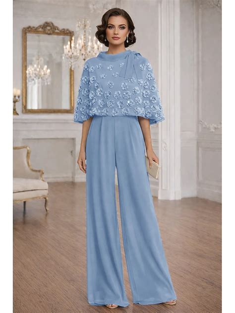 Funda Columna Traje de pantalón Hasta el Suelo Vestido de Madrina Media ...