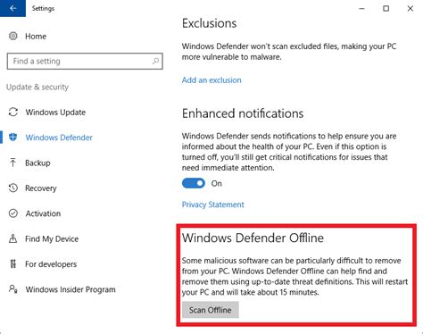 Image result for Windows Defender Offline Scan Not Working