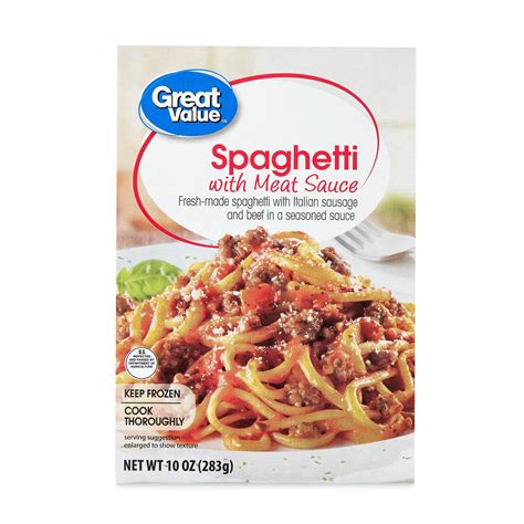 Great Value Spaghetti with Meat Sauce, 10 oz – Walmart Inventory ...
