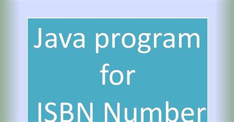 Image result for ISBN in Java