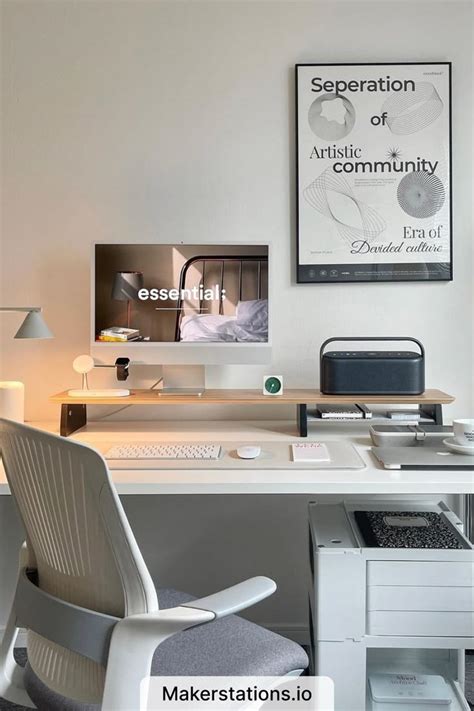 Image result for White Computer Desk Setup