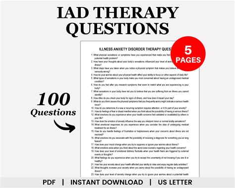 Illness Anxiety Disorder Therapy Questions, Health Anxiety Therapy, Hypochondria, Anxiety ...