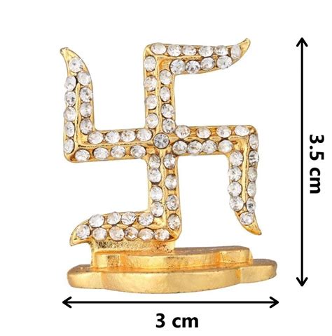 Buy GCT Hindu Religious Symbol Swastik Idol Swastika Idol (B-9) Gold ...