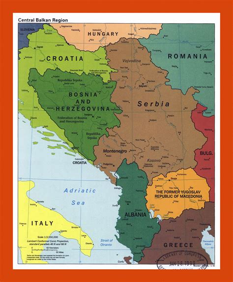 Political map of Central Balkan Region - 1998 | Maps of Balkans | Maps of Europe | GIF map ... - political map of balkan