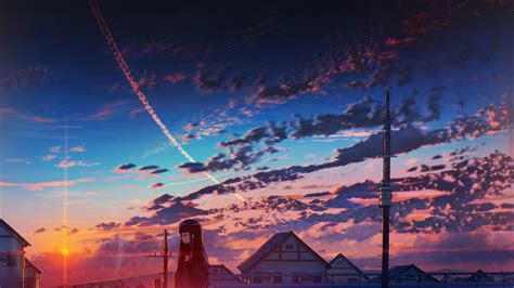 Anime, Sunset, Clouds, Scenery 4k, HD Wallpaper | Rare Gallery