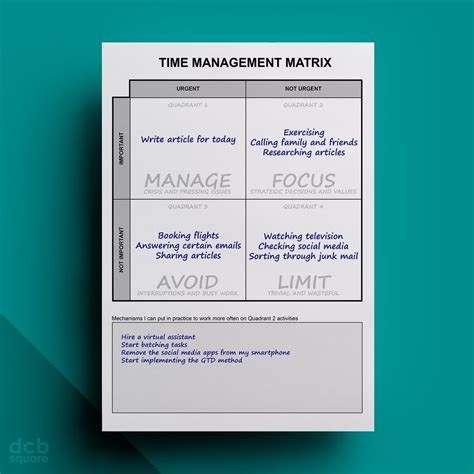 Image result for Editable Time Management Matrix