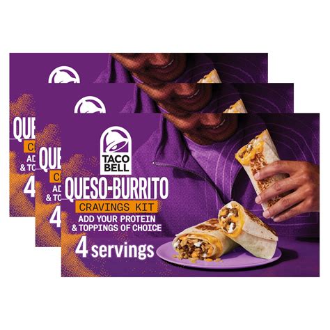 (3 pack) Taco Bell Queso-Burrito Cravings Kit, 21.5 oz Box - Walmart.com