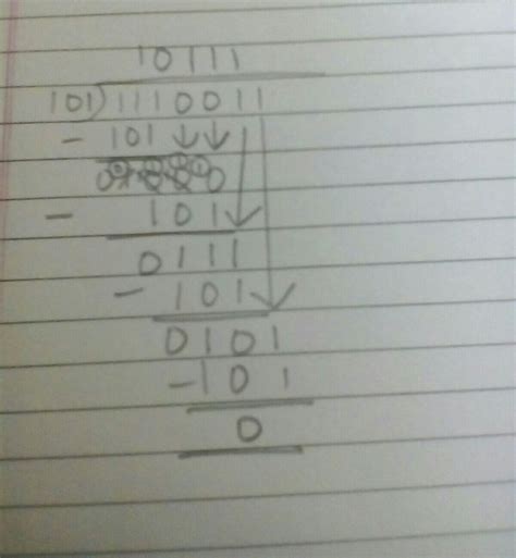 Binary division 1110011 / 101 - Brainly.in