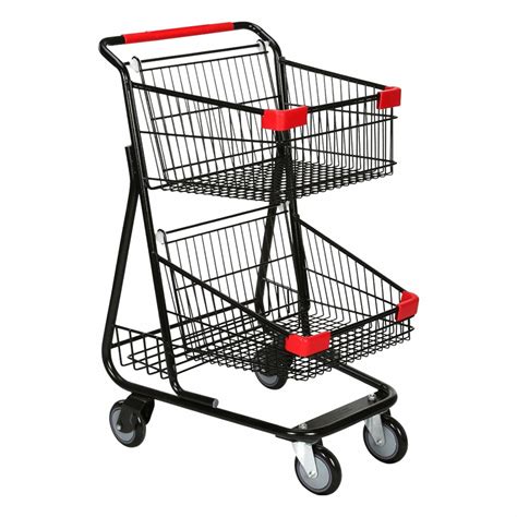 50 lb Load Capacity, Powder Coated, Shopping Cart - 406PJ2|9663BK ...