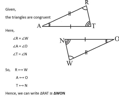 When do we say that two triangles are congruent? Two triangles are ...