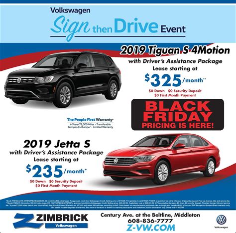Zimbrick Volkswagen Weekly Ad Specials | Madison WI | Middleton