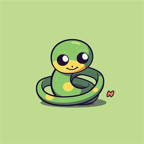 Cute kawaii snake chibi mascot vector cartoon style 23170621 Vector Art ...