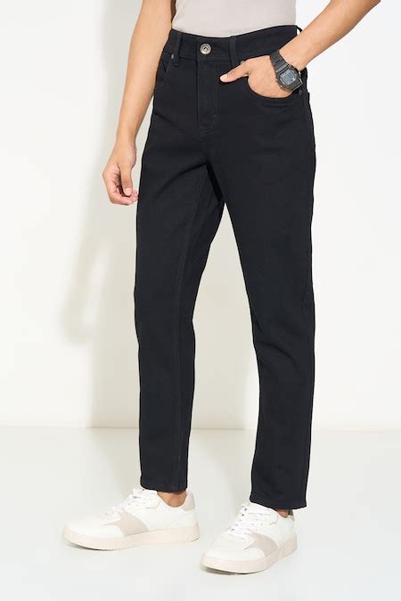 Black Slim Fit Garment Dyed Jeans - Selling Fast at Pantaloons.com