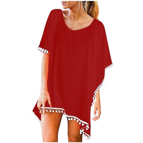 LYXSSBYX Womens Swimsuit Cover up Plus Size Women Trim Kaftan Chiffon ...