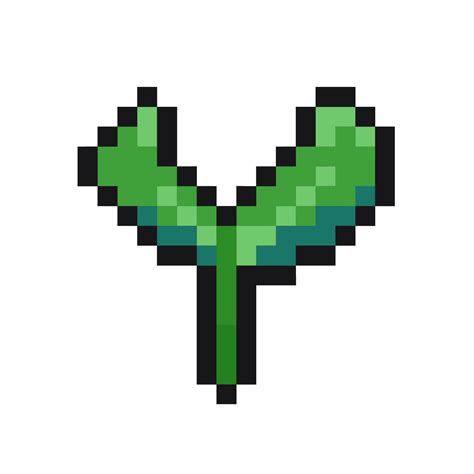 pixelated green greenery sprout leaf pixel art game items nature ...