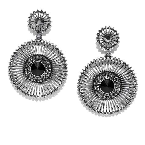 Jewels Galaxy Stylish Floral Design Oxidized Gold Glistening Statement ...