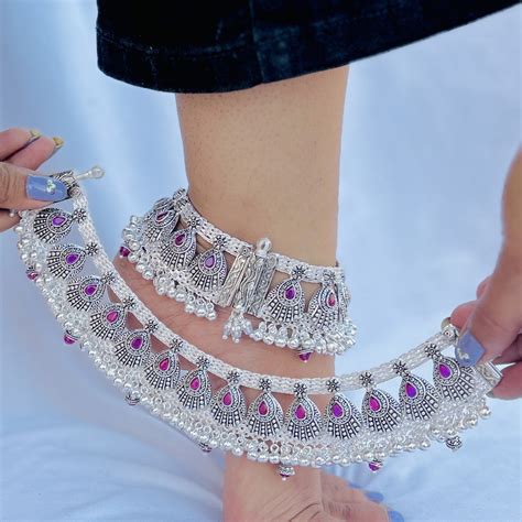 Buy Silver Anklets for Women | Silver Payal Design Online – Khushbu ...