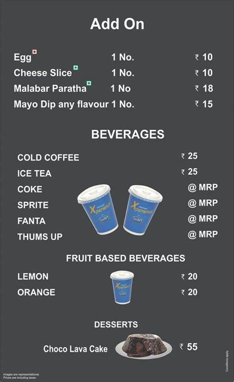 Menu at Venkys Chicken Experience Kharadi, Pune, Fountain Road