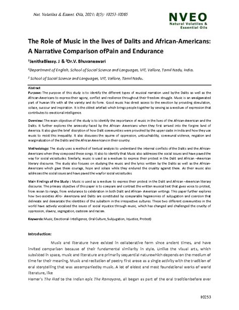 The Role of Music in the lives of Dalits and African-Americans: A ...