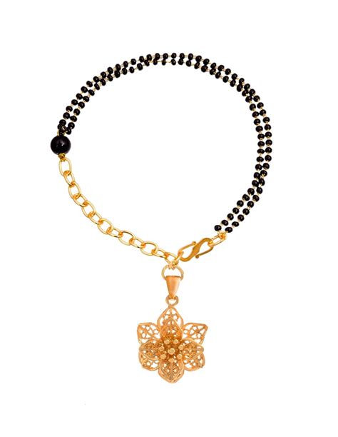 JFL -Traditional Ethnic One Gram Gold Plated Black Bead Designer ...