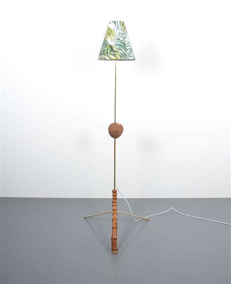 Coconut Brass Bamboo Floor Lamp Attr. Kalmar, Austria 1950 – DERIVE