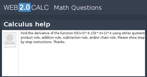 View question - Calculus help