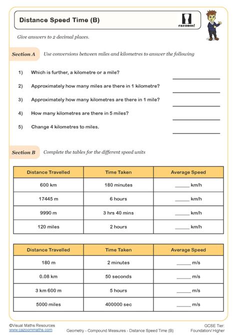 Image result for Speed Distance and Time Worksheet PDF