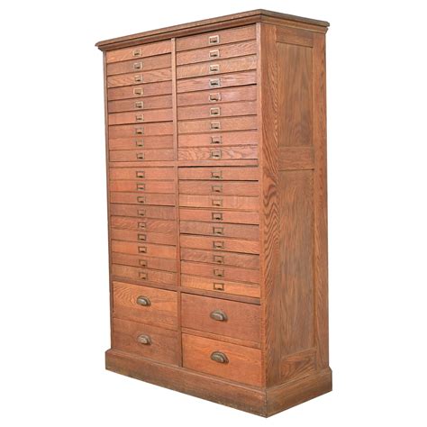 Antique Arts and Crafts Oak 40-Drawer File Cabinet or Chest of Drawers ...