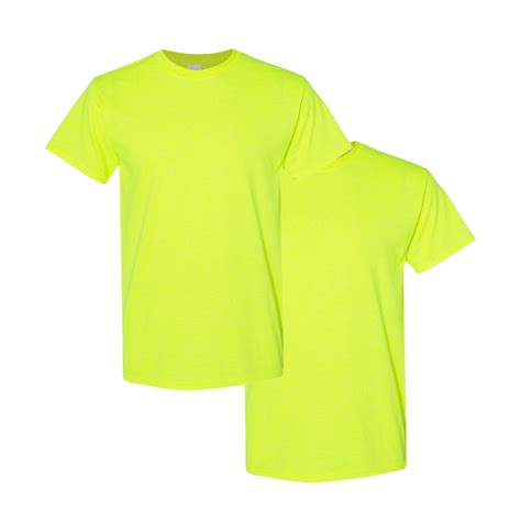 Gildan - High Visibility Safety T-Shirt | 50/50 Heavy Cotton & Polyester Safety Green Tee for ...
