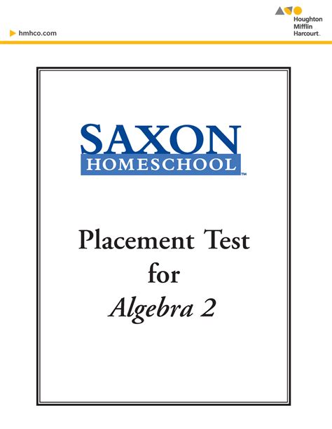 Algebra 2- saxon a2 placement: Algebra 2 - hmhco Placement Test for ...