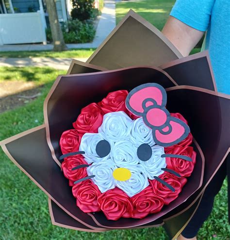 Hello Kitty Bouquet Eternal Roses Bouquet Ramo Buchon - Etsy