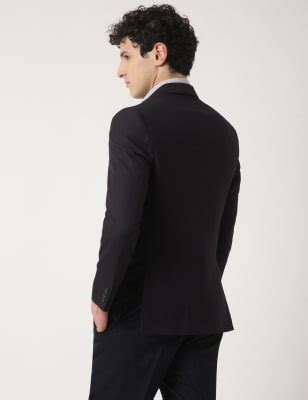 Textured Lapel Collar Blazer