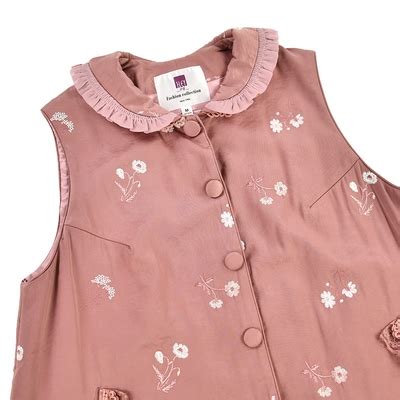 ILEY伊蕾 獨家開版荷葉刺繡旗袍式背心(粉色；M-XL)1214083235 | 針織外套 | Yahoo購物中心