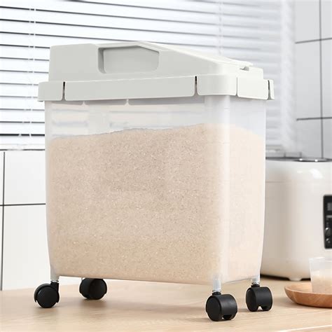 HUsnznfcbn Large Airtight 20Lb Rice Container with Wheels Measuring Cup Food Storage - Walmart.com