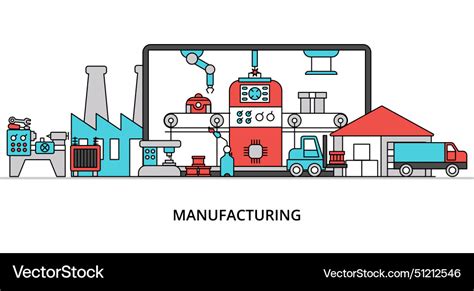 Manufacturing Line Flat Vector 的图像结果