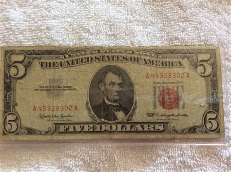 1963 $5 Five Dollar Bill Red Seal | #1954703246