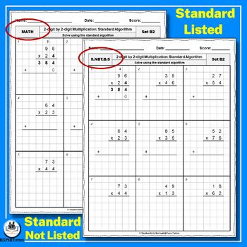 Image result for Multiplication Standard Algorithm Chart Paper