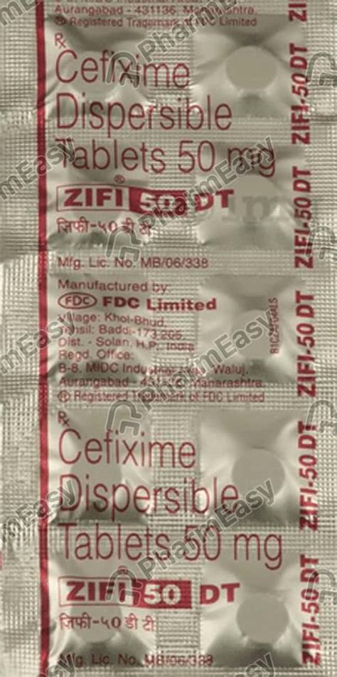 Zifi Dt 50 MG Tablet (10): Uses, Side Effects, Price & Dosage | PharmEasy
