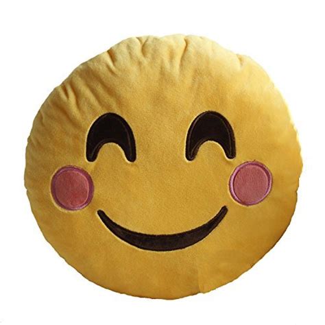 SRT Soft Smiley Emotion and Happy Yellow Round Cushion Pillow Stuffed ...