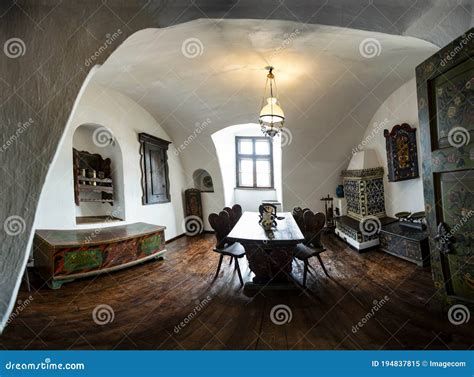 Interior of Medieval Castle of Earl Vlad Dracula in Bran. Editorial ...