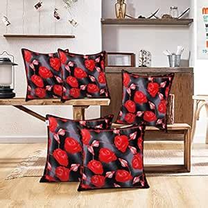Buy Heart Home Cushion Cover|Sofa Cushion Covers|Rose Print Sitting ...