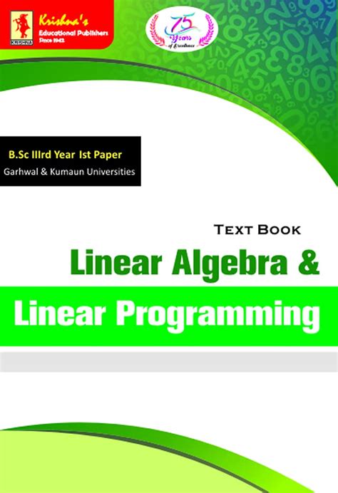 Krishna's TB Linear Algebra & Linear Programming | Edition-3B| Pages ...
