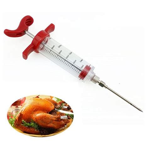 Indy Meat Injector Syringe - 3 Marinade Injector Needles for BBQ Grill ...
