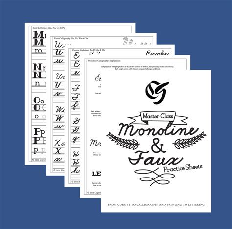 4 Free Printable Calligraphy Practice Sheets (PDF Download) - Calligrascape