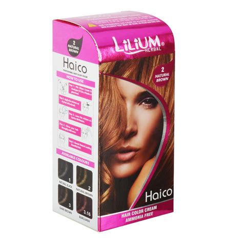 Buy Lilium Herbal Haico Natural Brown Hair Color Cream 100ml | Ammonia ...
