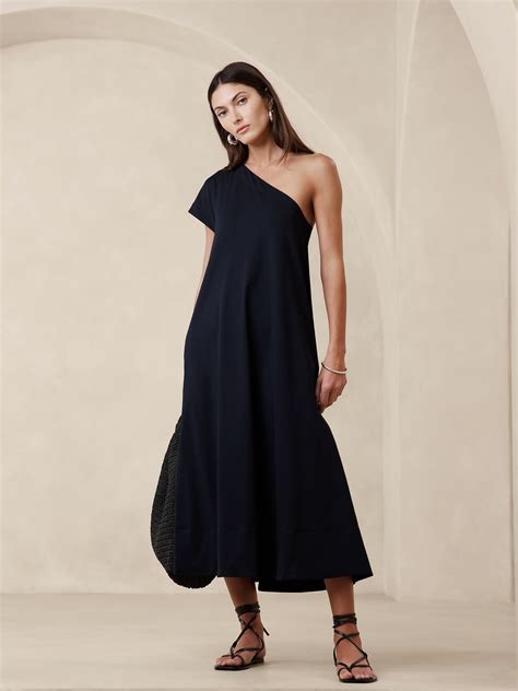 Odile One-Shoulder Knit Dress | Banana Republic