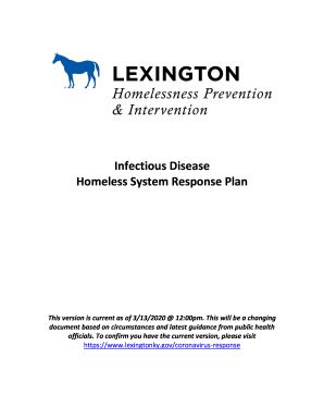 Fillable Online Infectious Disease Homeless System Response Plan Fax ...