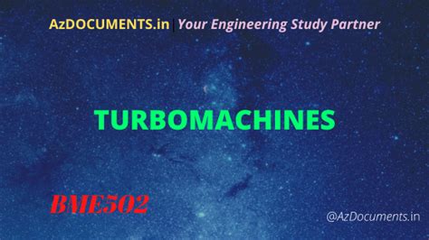 TURBOMACHINES (BME502)