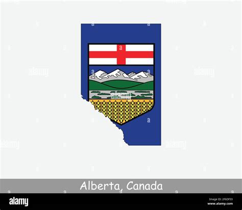 Alberta Map Flag. Map of Alberta, Canada with the territory flag of ...